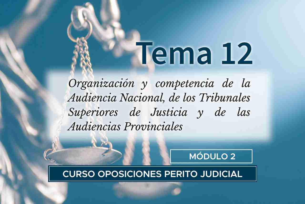 Tema 12. Organización y competencia de la Audiencia Nacional, de los Tribunales Superiores de Justicia y de las Audiencias Provinciales
